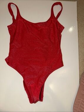 Target Red Shimmer One-Piece Swimsuit
